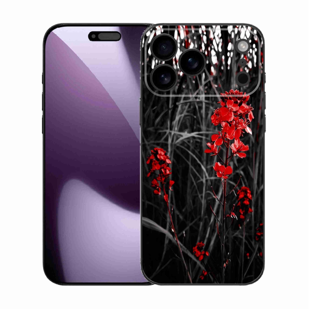 Gelový kryt mmCase na iPhone 17 Pro Max - červená rostlina