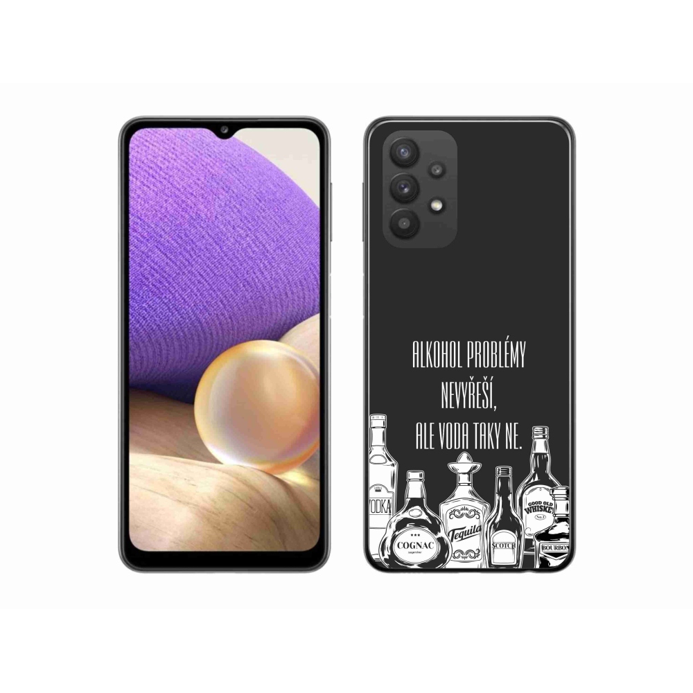 Gelový kryt mmCase na Samsung Galaxy A32 5G - vtipný text černé pozadí