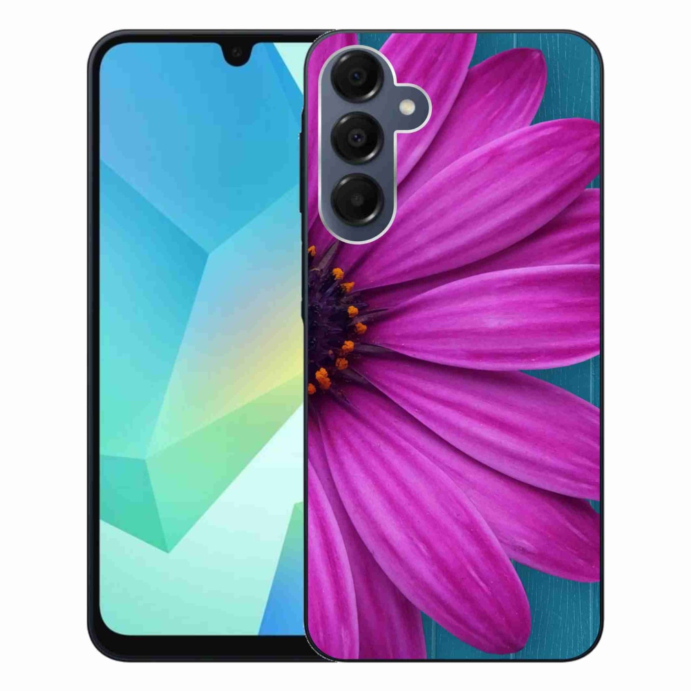 Gelový obal mmCase na Samsung Galaxy A16 4G/5G - fialová kopretina