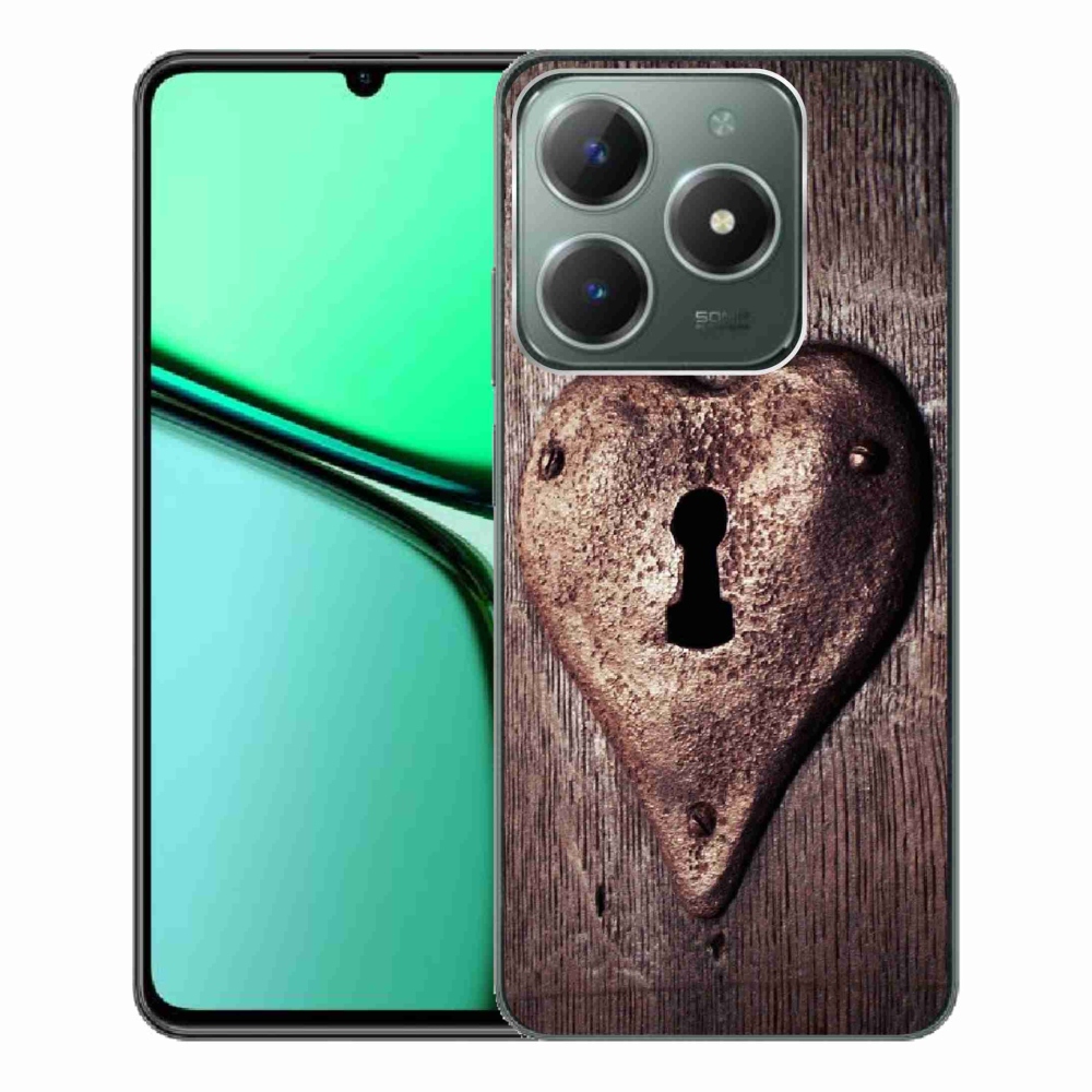 Gelový kryt mmCase na Realme C61 - zámek ve tvaru srdce