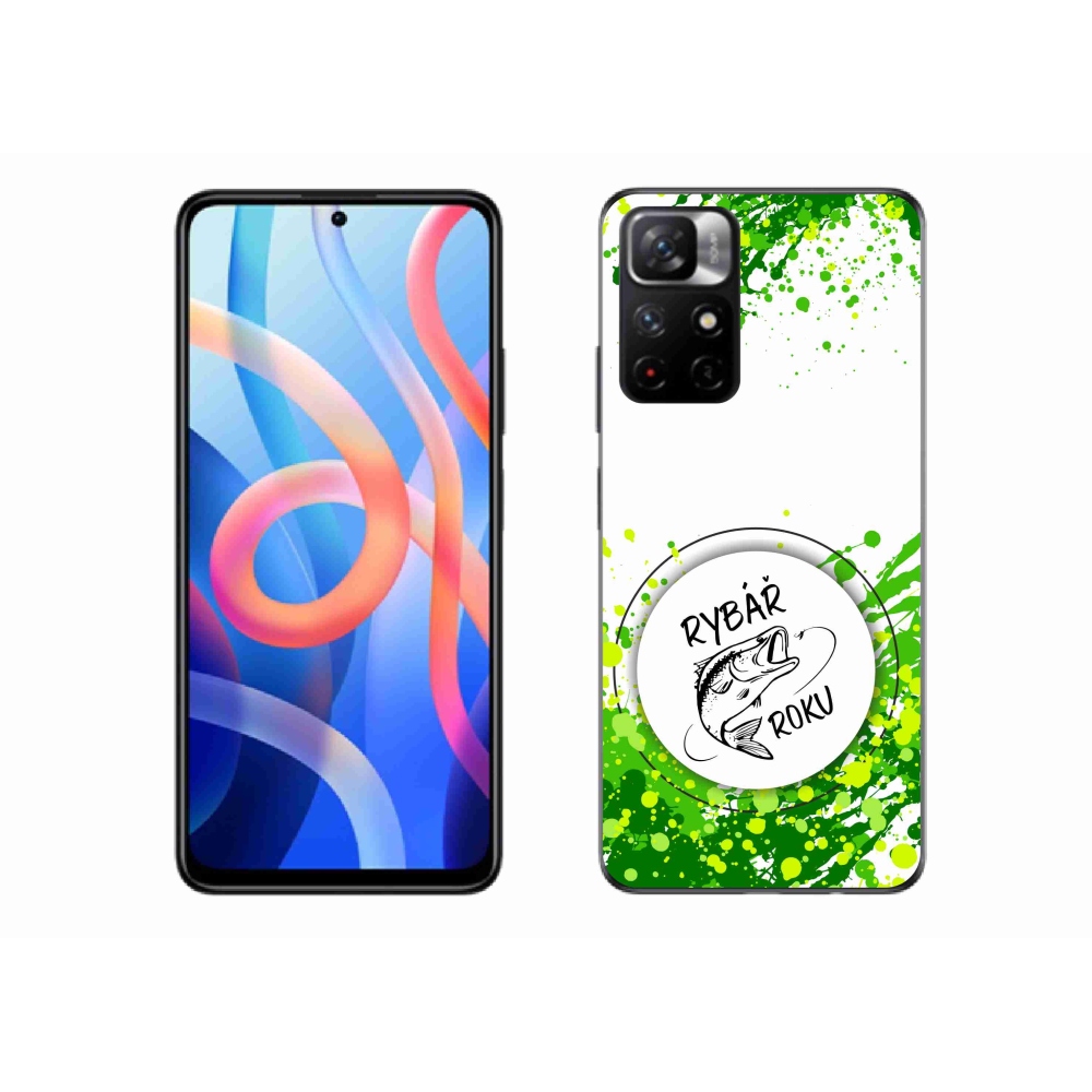 Gelový kryt mmCase na Xiaomi Redmi Note 11S 5G - rybář roku bílé pozadí