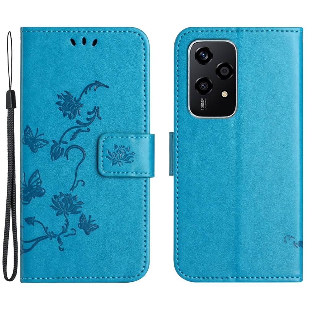 Flower knížkové pouzdro na Honor 200 Lite 5G - modré