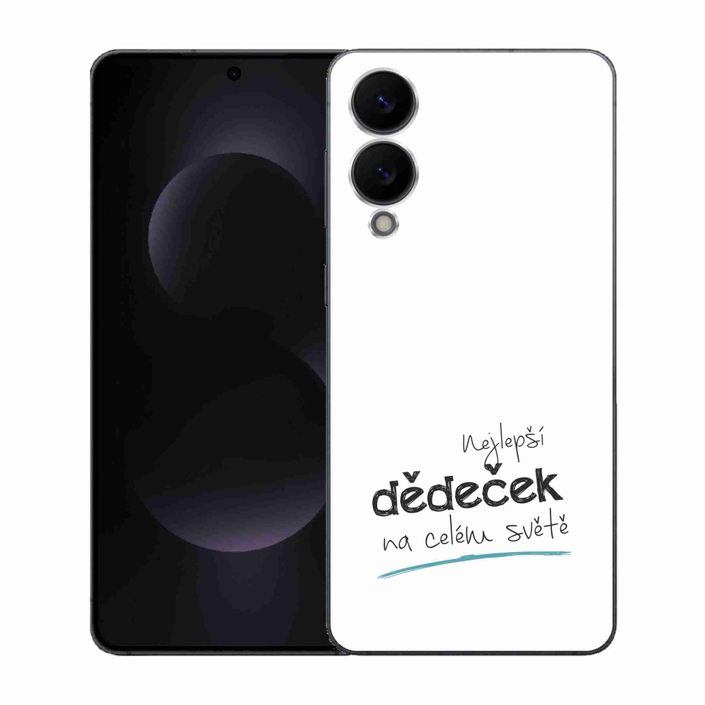 Gelový kryt mmCase na Samsung Galaxy S25 Edge - nejlepší dědeček 3 bílé pozadí