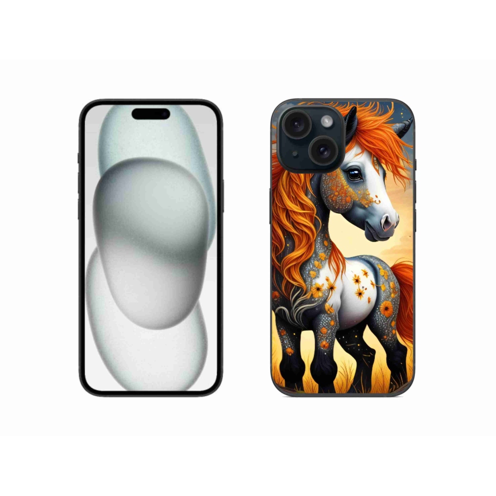 Gelový kryt mmCase na iPhone 15 - barevný poník