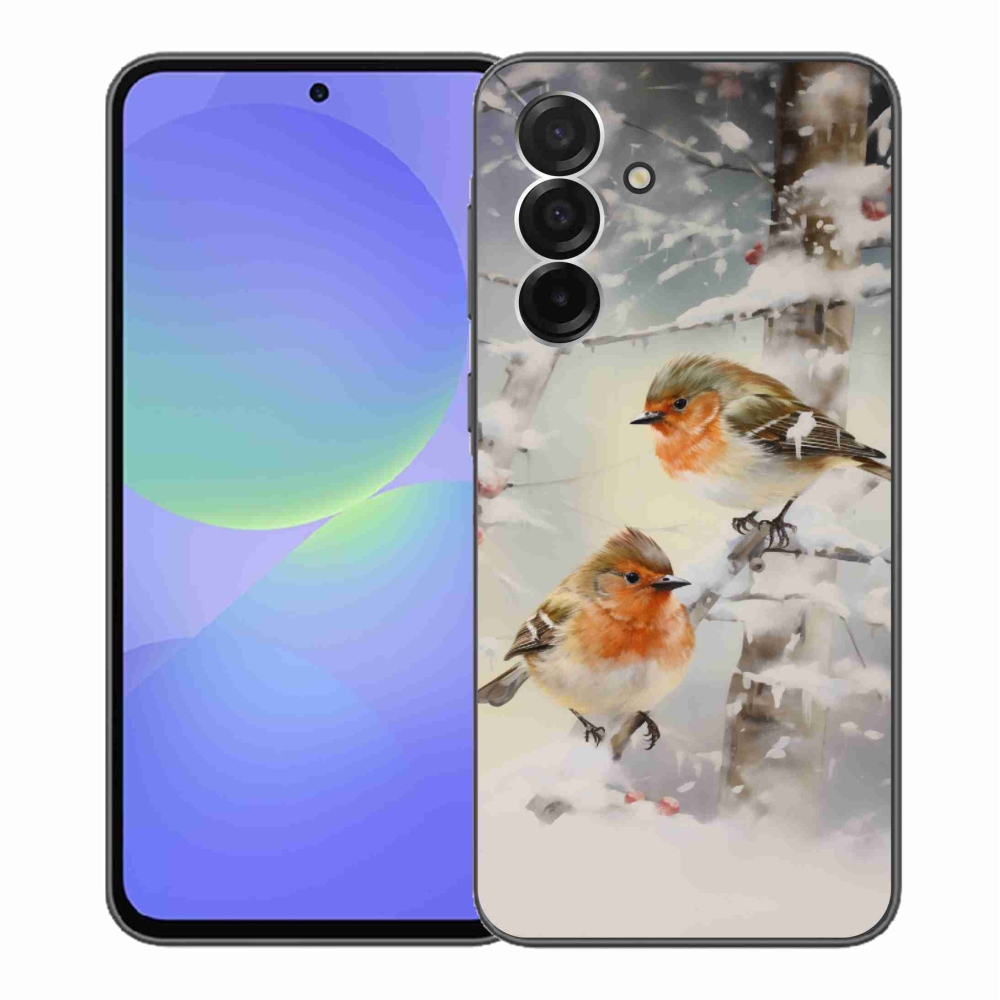 Gelový kryt mmCase na Samsung Galaxy A36 5G - ptáčci v zimě