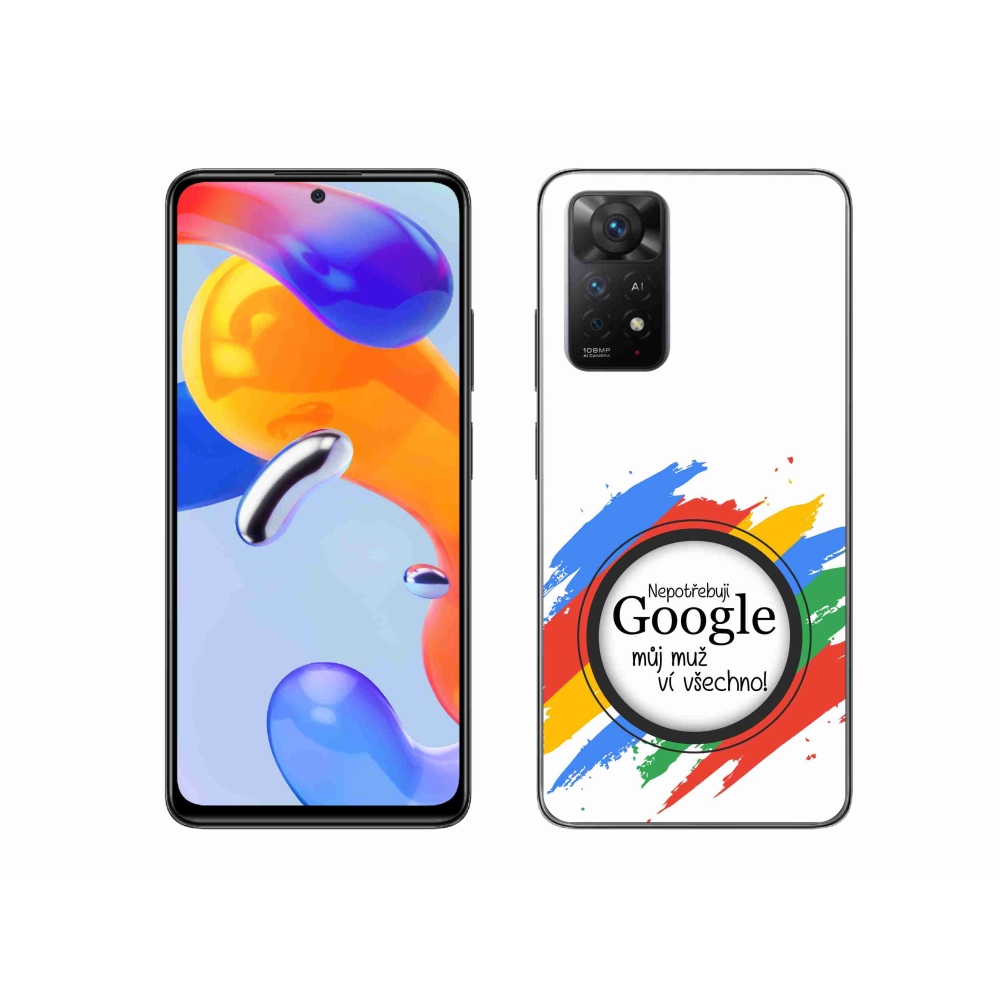 Gelový kryt mmCase na Xiaomi Redmi Note 11 Pro 4G/5G - muž ví všechno bílé pozadí