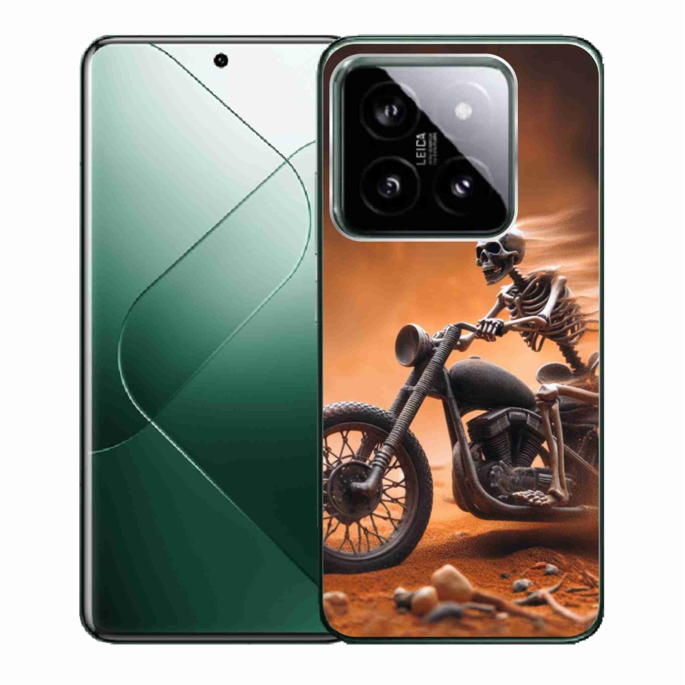 Gelový kryt mmCase na Xiaomi 14 - kostra na motorce