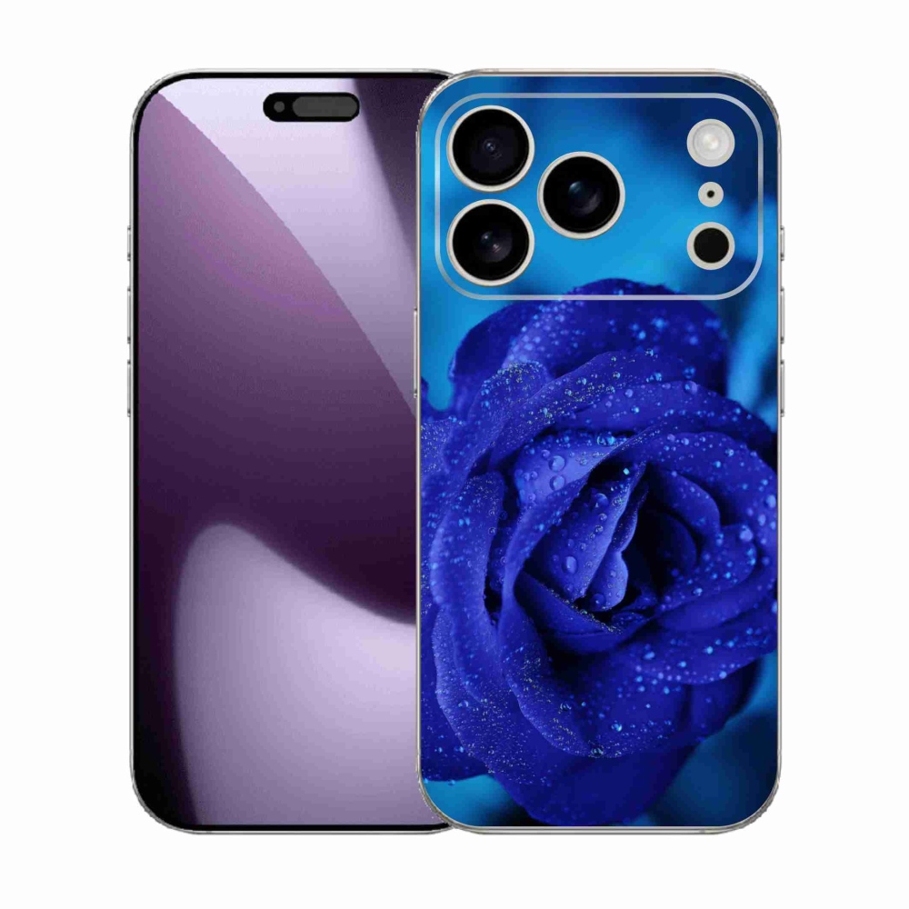 Gelový kryt mmCase na iPhone 17 Pro - modrá růže