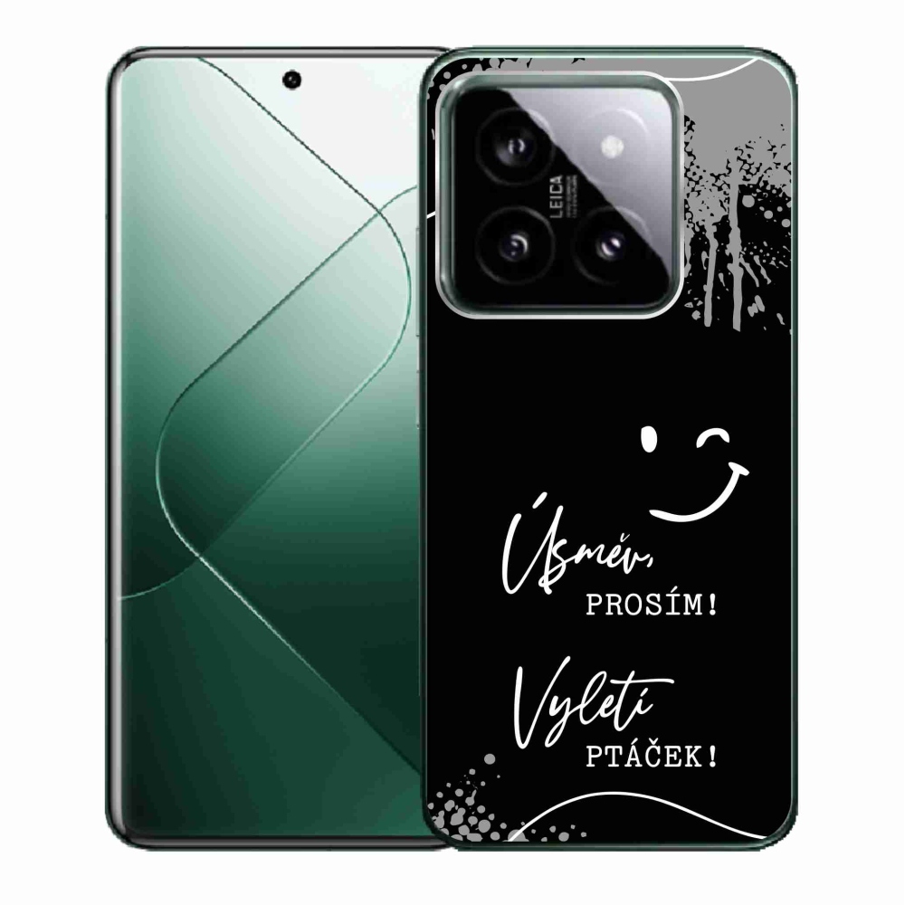 Gelový kryt mmCase na Xiaomi 14 - vtipný text 4 černé pozadí