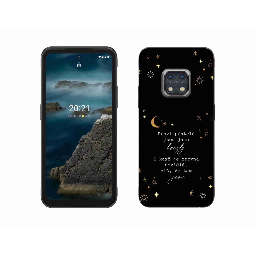 Gelový kryt mmCase na Nokia XR20 - citát 6 černé pozadí