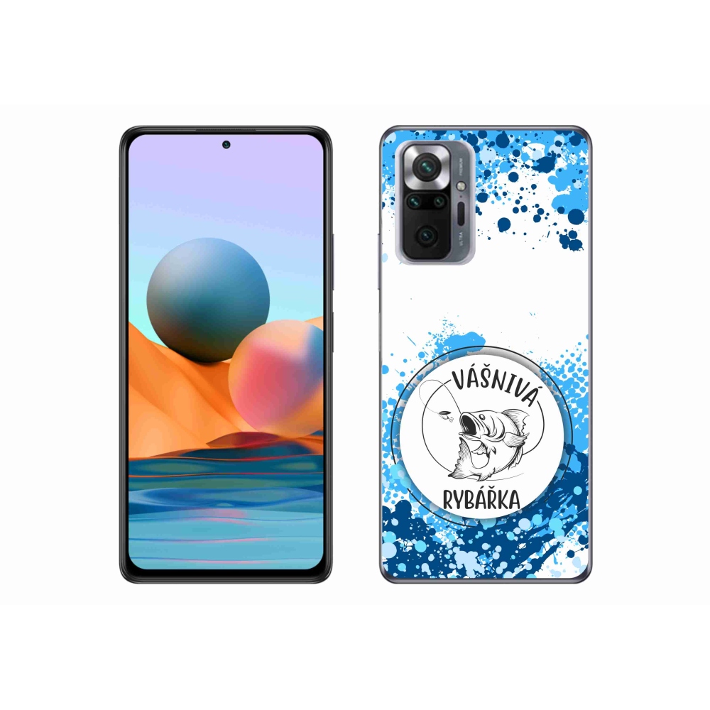 Gelový kryt mmCase na Xiaomi Redmi Note 10 Pro - vášnivá rybářka bílé pozadí
