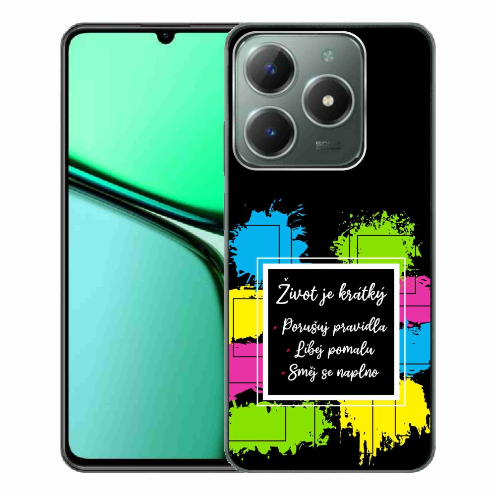 Gelový kryt mmCase na Realme C61 - citát 5 černé pozadí