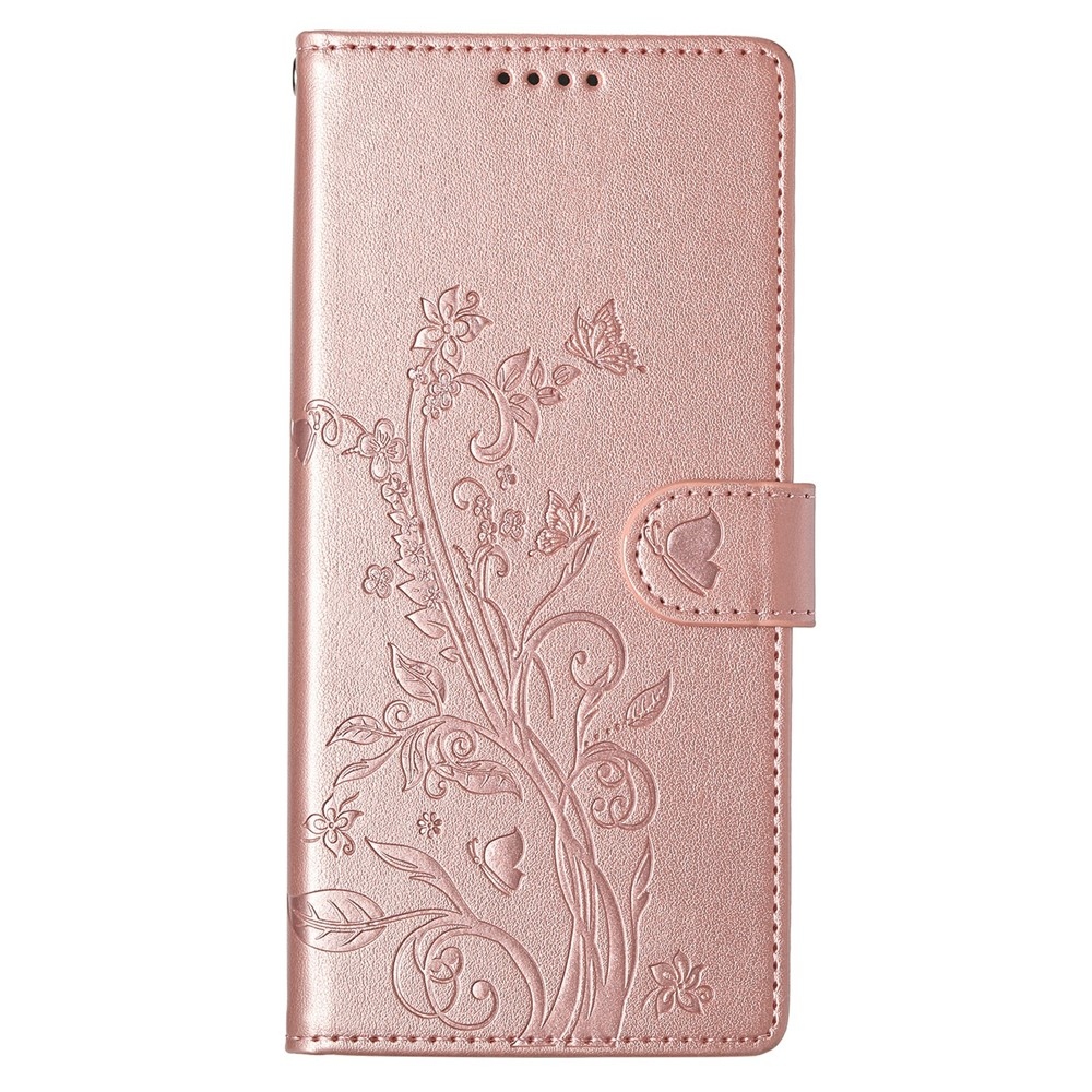 Flowery knížkové pouzdro na Xiaomi Redmi 15 5G (169mm) - růžovozlaté