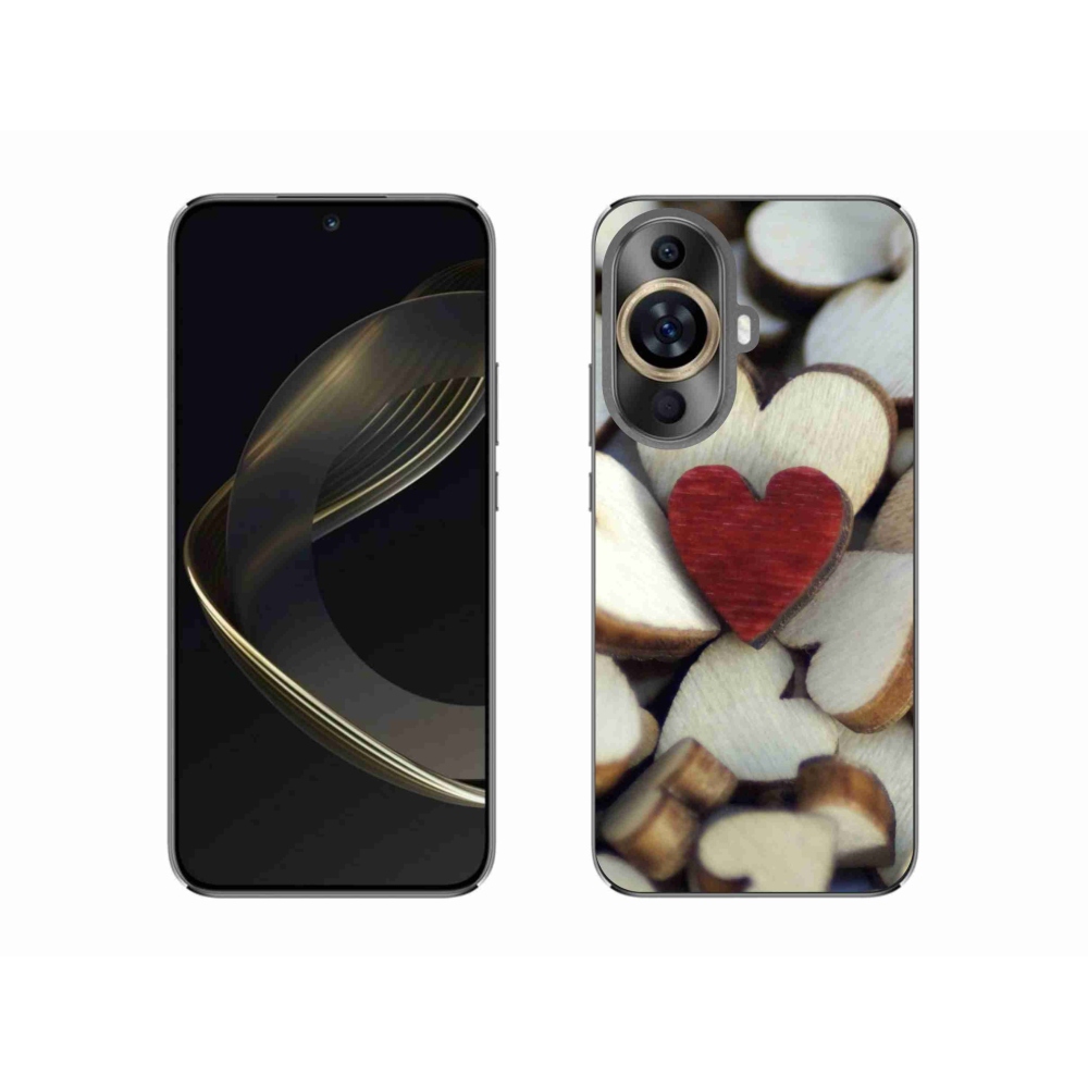Gelový kryt mmCase na Huawei Nova 11 - gravírované červené srdce 