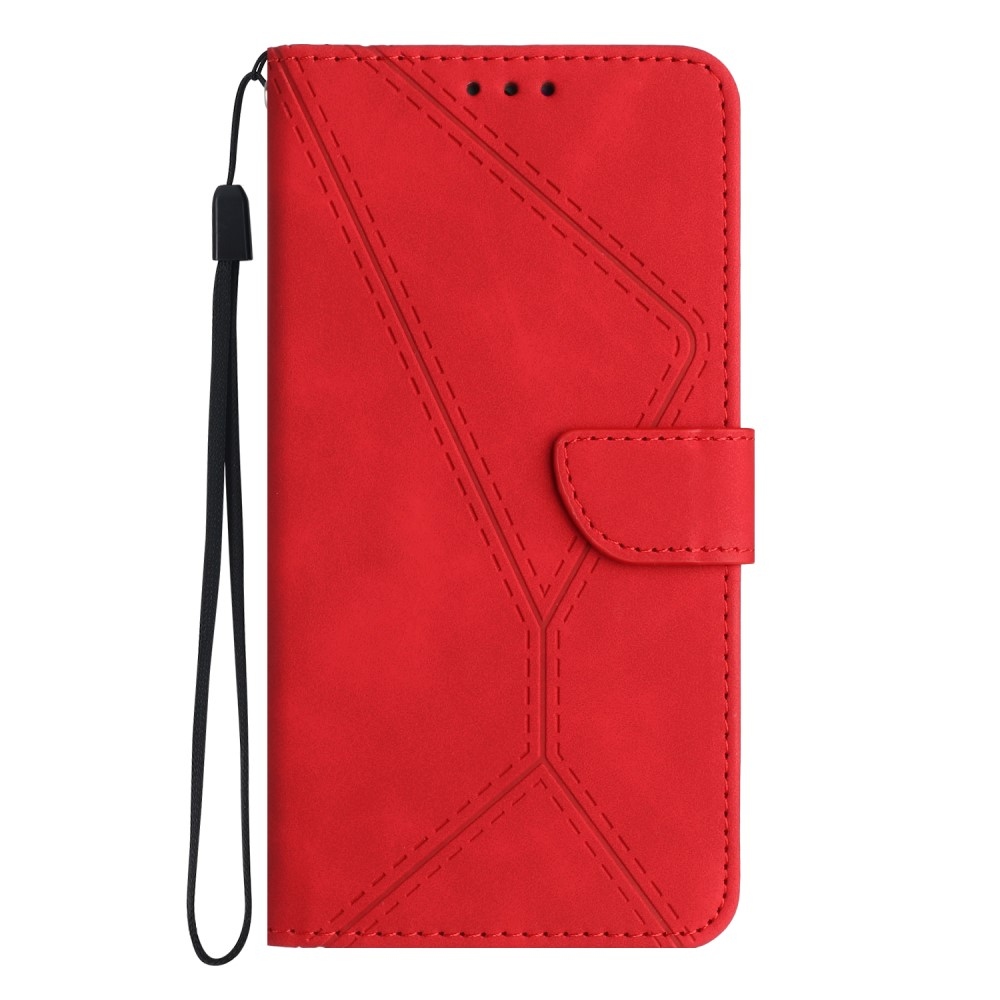 Linesy knížkové pouzdro na Xiaomi Redmi A5 (171.7x77.8x8.3mm) - červené