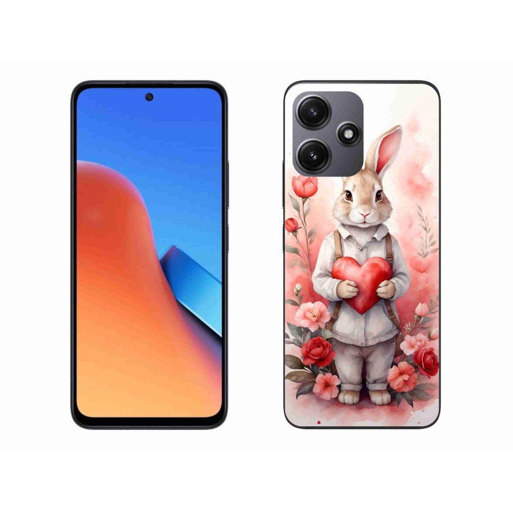Gelový kryt mmCase na Xiaomi Redmi 12 5G - zajíc se srdíčkem