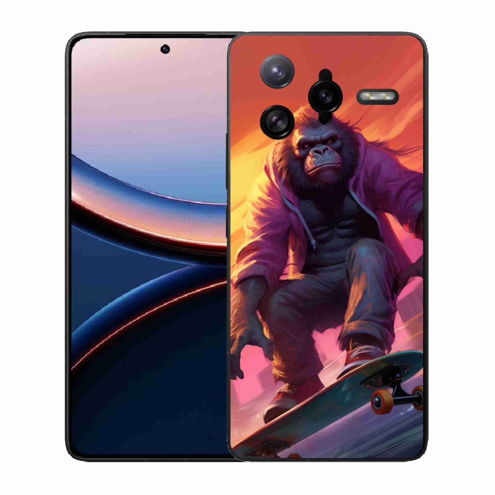 Gelový kryt mmCase na Xiaomi Poco F7 Ultra - gorila na skateboardu