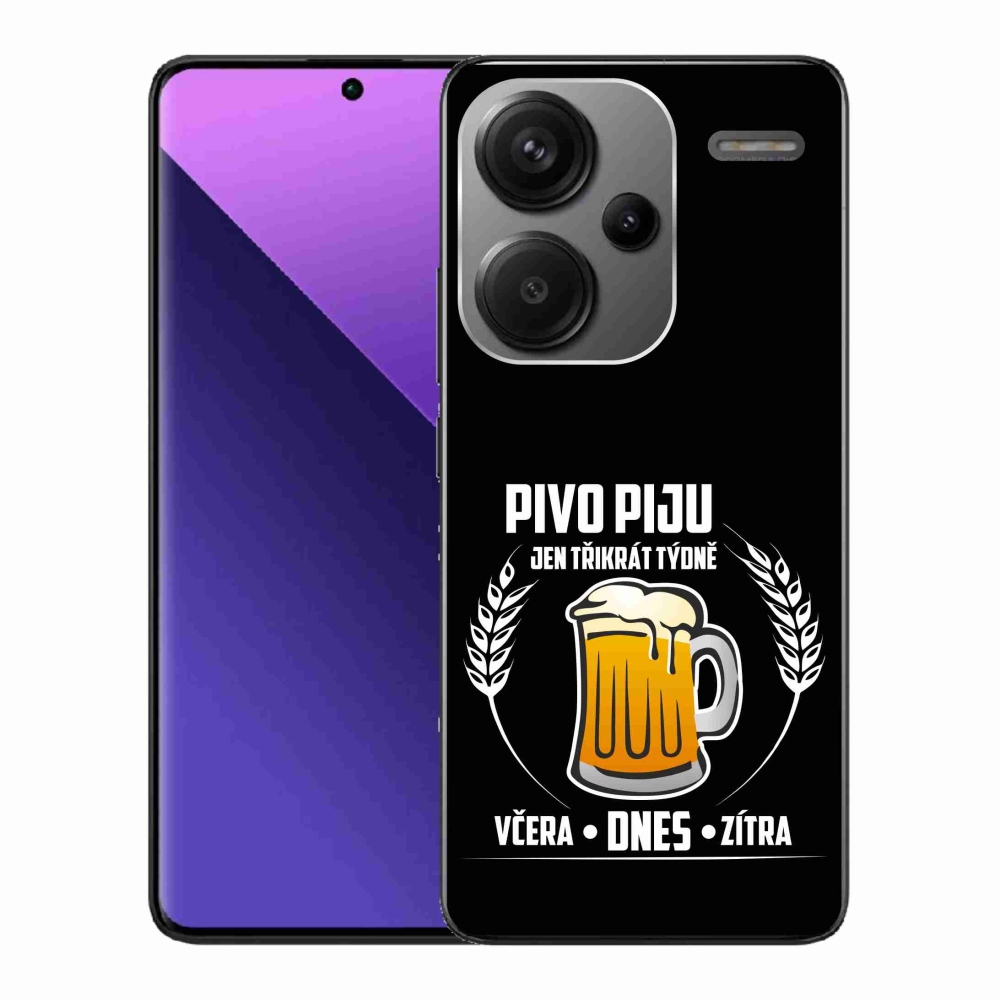 Gelový kryt mmCase na Xiaomi Redmi Note 13 Pro+ 5G - pivní motiv černé pozadí