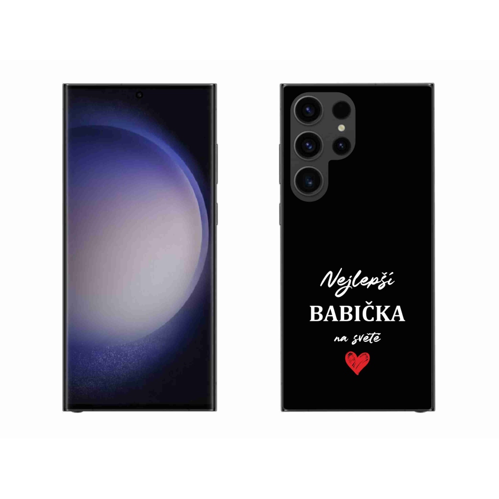 Gelový kryt mmCase na Samsung Galaxy S23 Ultra 5G - nejlepší babička 1 černé pozadí