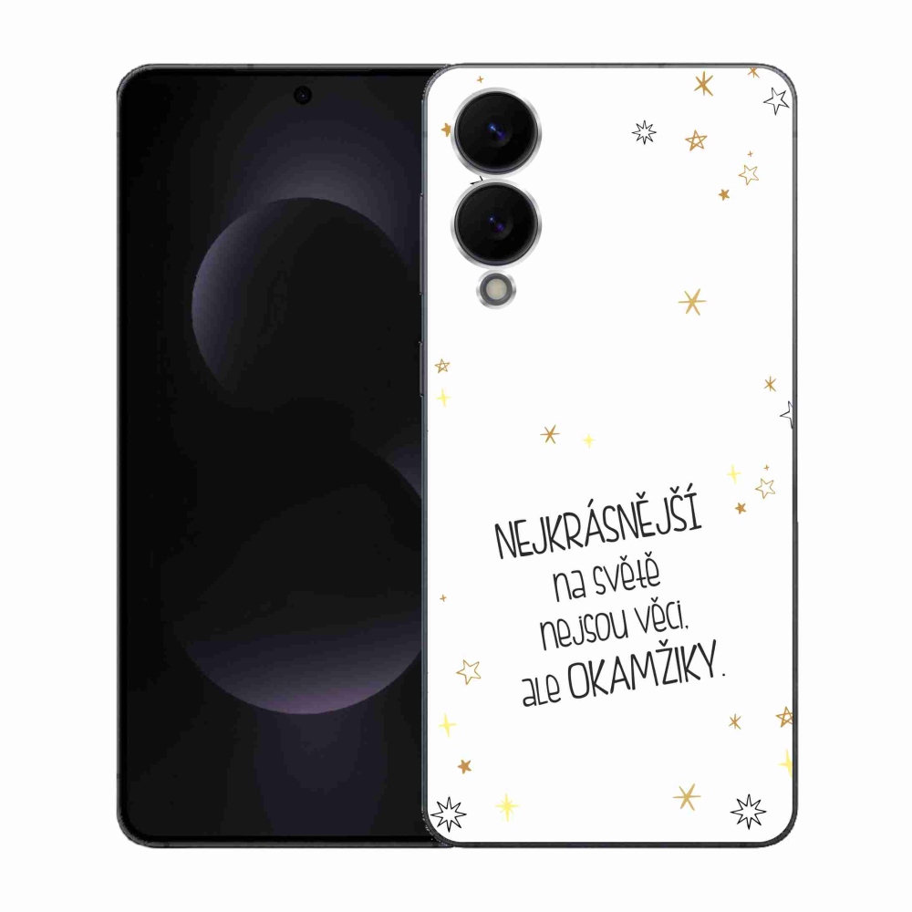 Gelový kryt mmCase na Samsung Galaxy S25 Edge - citát 4 bílé pozadí