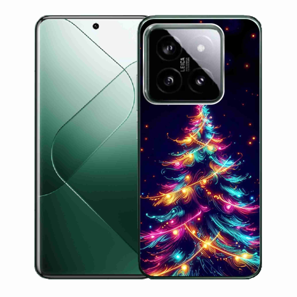 Gelový kryt mmCase na Xiaomi 14 - neonový vánoční stromek