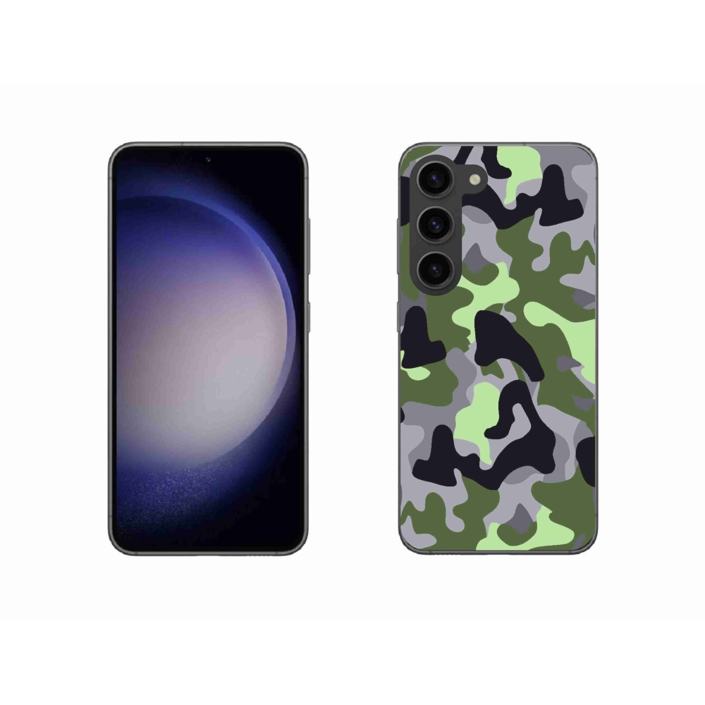 Gelový kryt mmCase na Samsung Galaxy S23 5G - maskáčový vzor 7