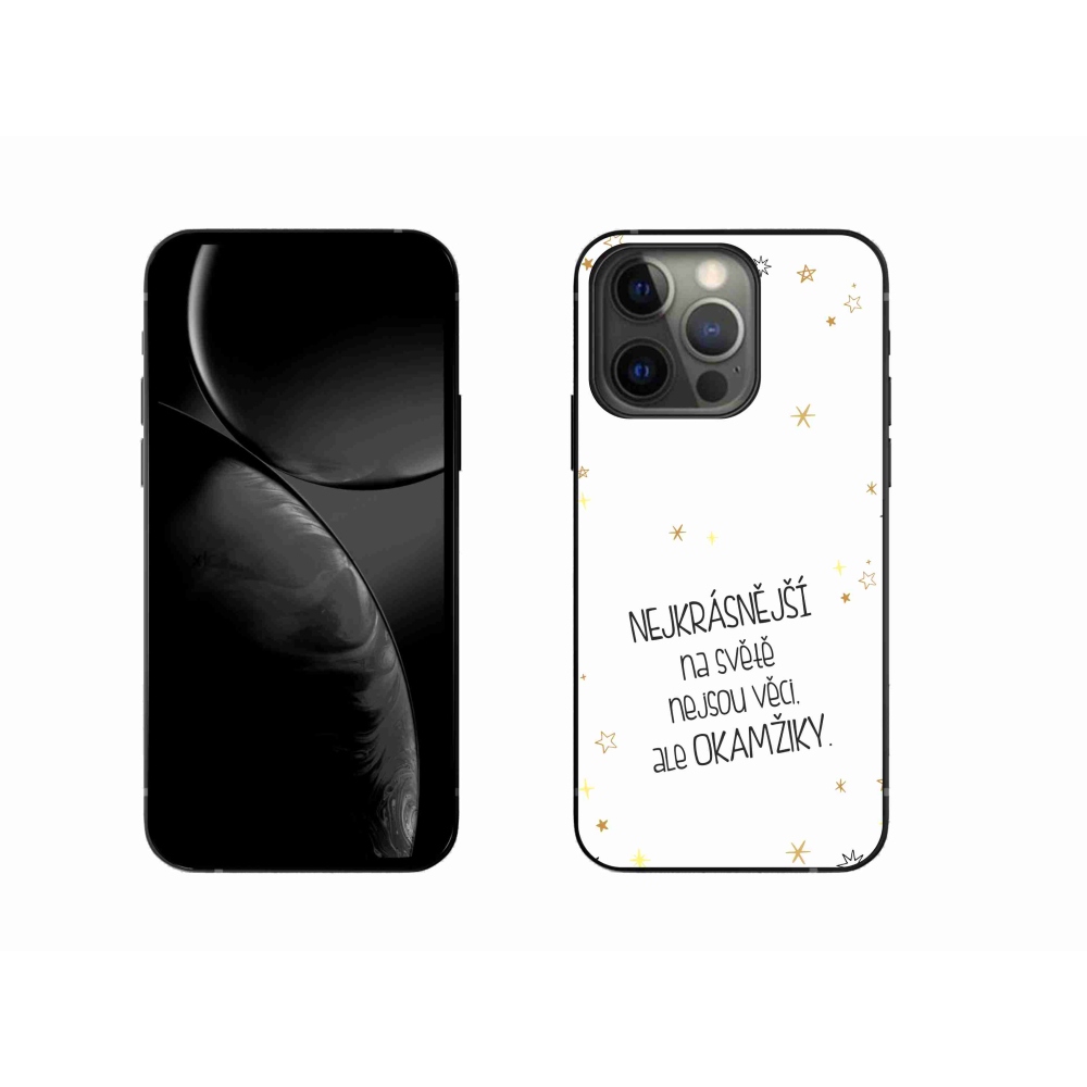 Gelový kryt mmCase na iPhone 13 Pro 6.1 - citát 4 bílé pozadí
