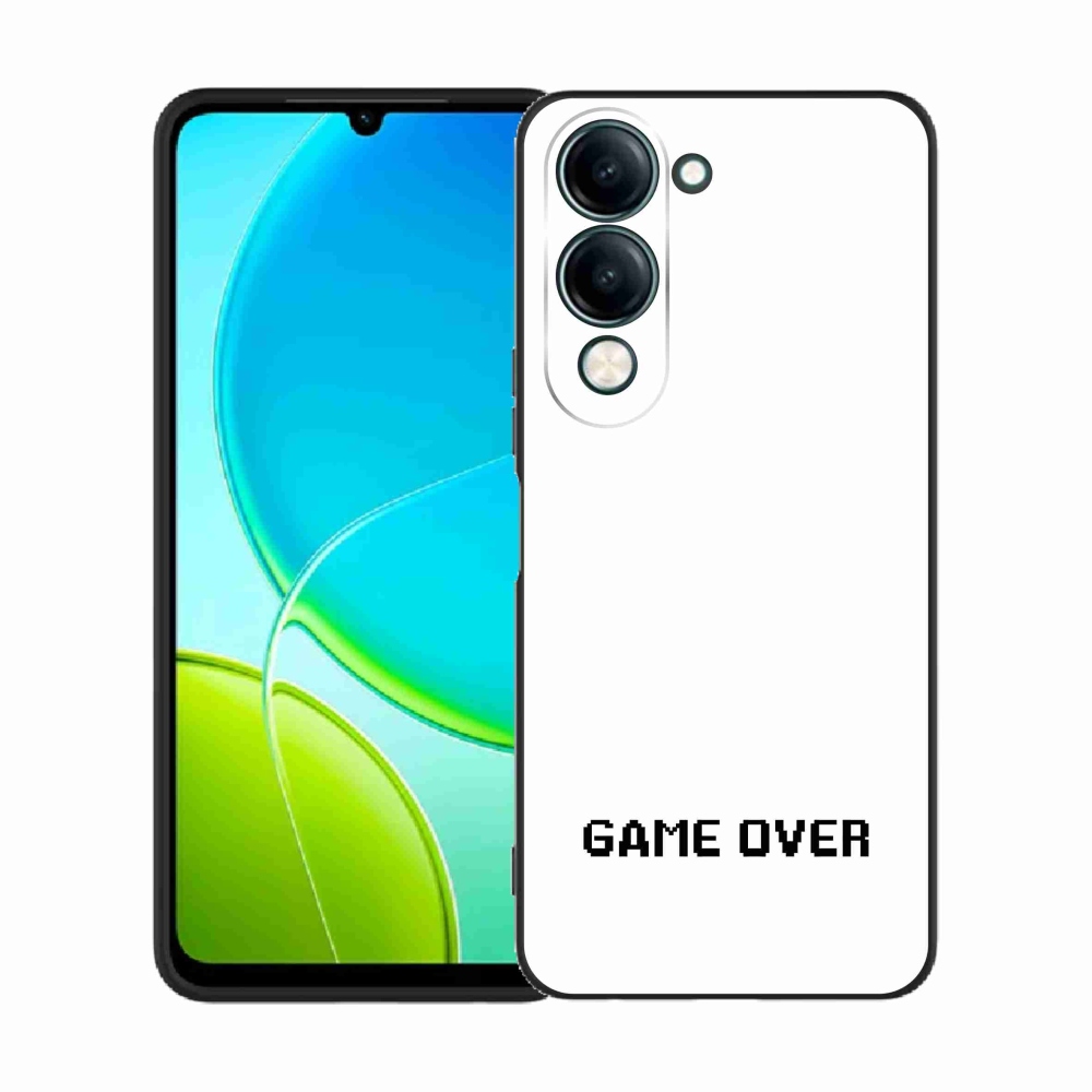 Gelový kryt mmCase na Vivo Y29s 5G - game over bílé pozadí