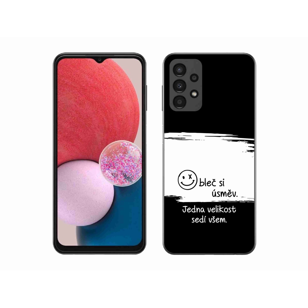 Gelový kryt mmCase na Samsung Galaxy A13 4G - vtipný text 8 bíločerné pozadí