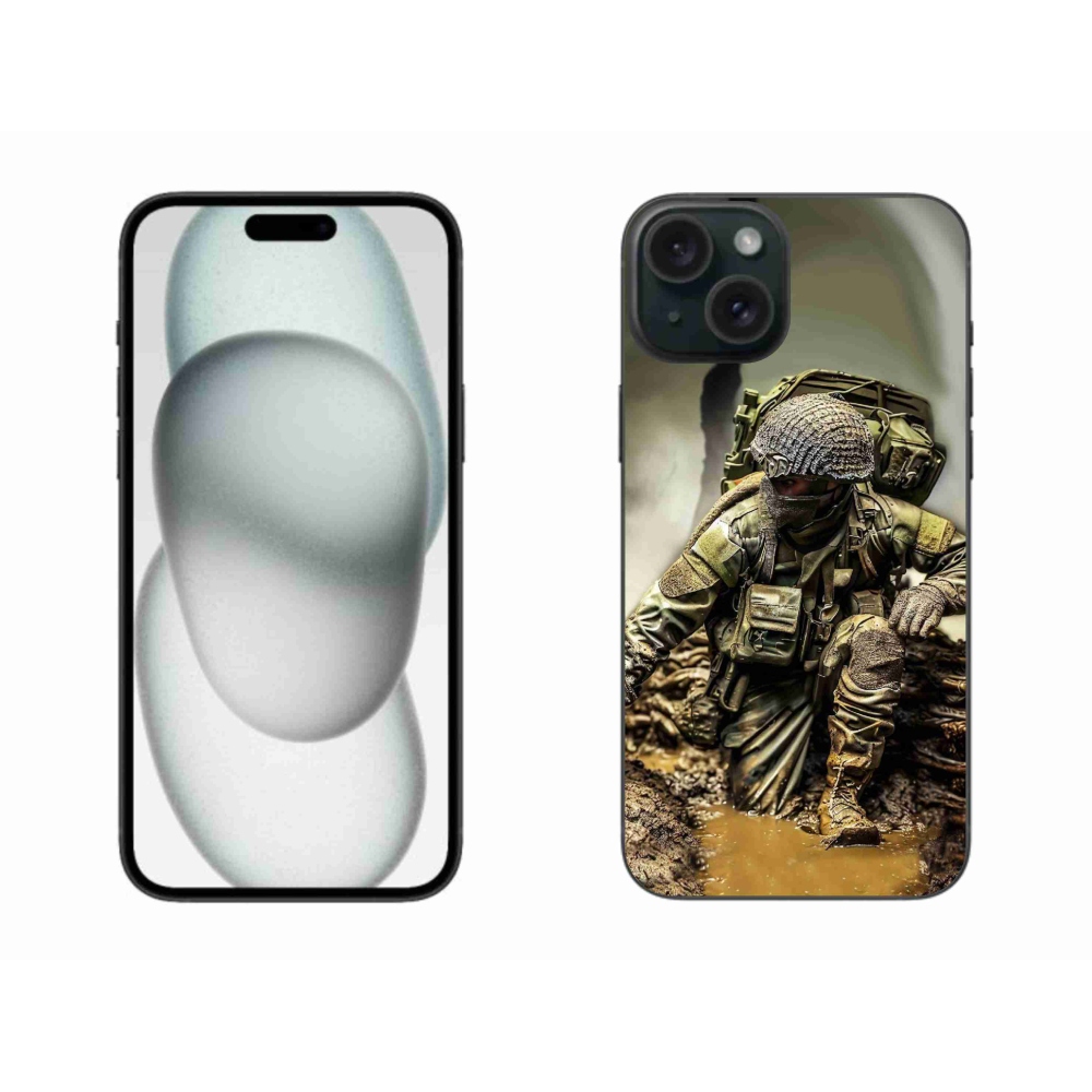 Gelový kryt mmCase na iPhone 15 Plus - voják