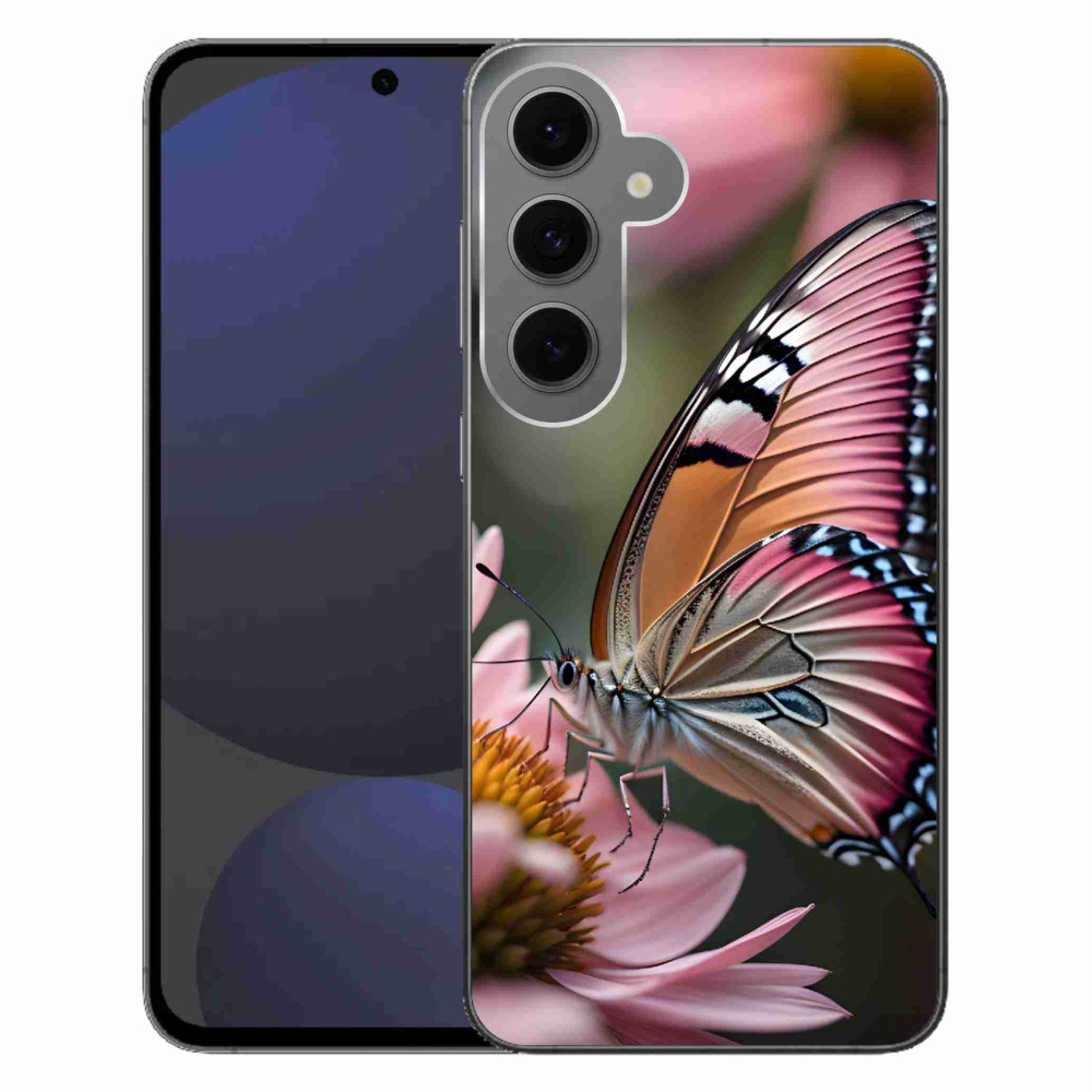 Gelový kryt mmCase na Samsung Galaxy S24 FE - barevný motýl
