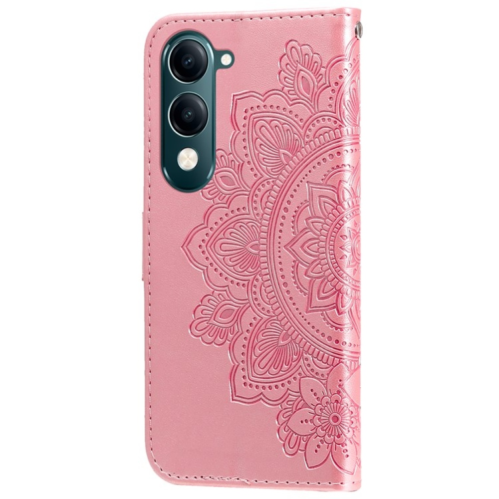 Floral knížkové pouzdro na Vivo Y29s 5G - růžové