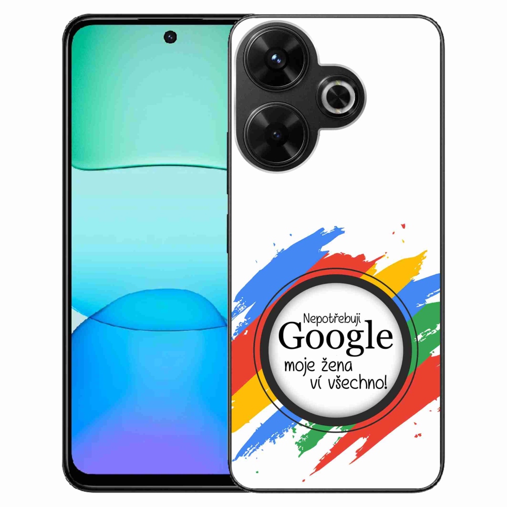 Gelový kryt mmCase na Xiaomi Redmi 13 4G/Poco M6 4G  - žena ví všechno bílé pozadí