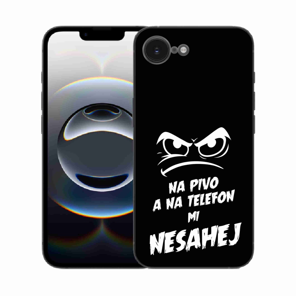 Gelový kryt mmCase na iPhone 16e - pivní motiv 2 černé pozadí