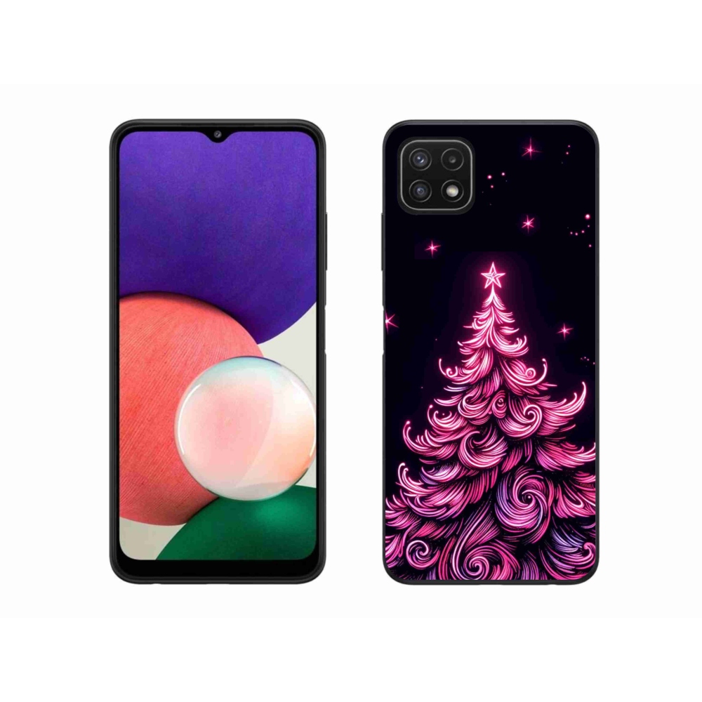 Gelový kryt mmCase na Samsung Galaxy A22 5G - neonový vánoční stromek 2