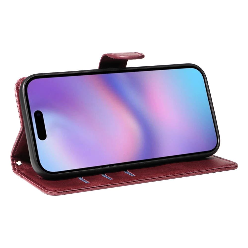 T-Shape knížkové pouzdro na iPhone 17 - vínové