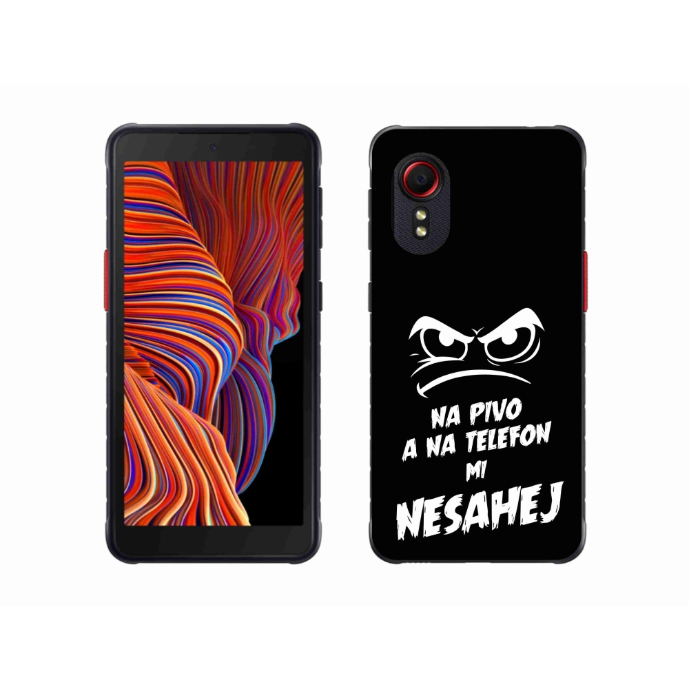 Gelový kryt mmCase na Samsung Galaxy Xcover 5 - pivní motiv 2 černé pozadí