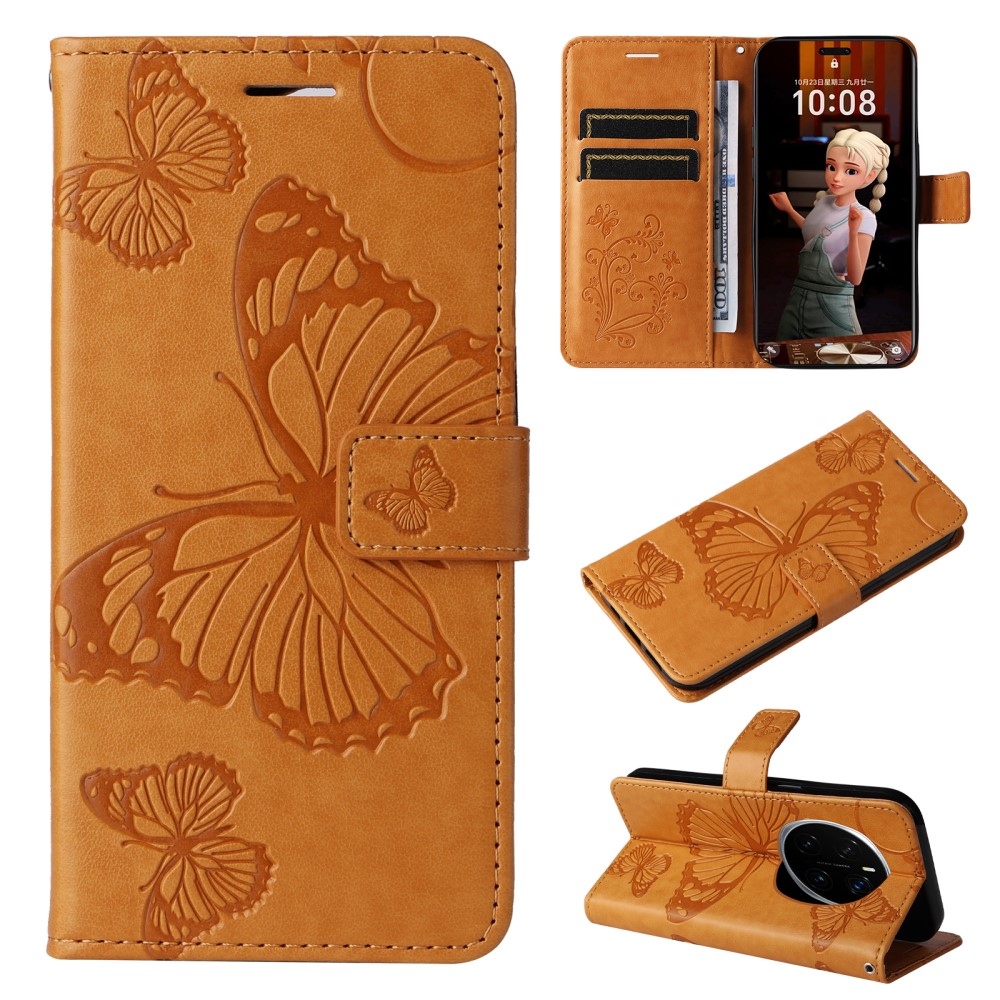 Big Butterfly knížkové pouzdro na Honor Magic 7 Pro 5G - žluté