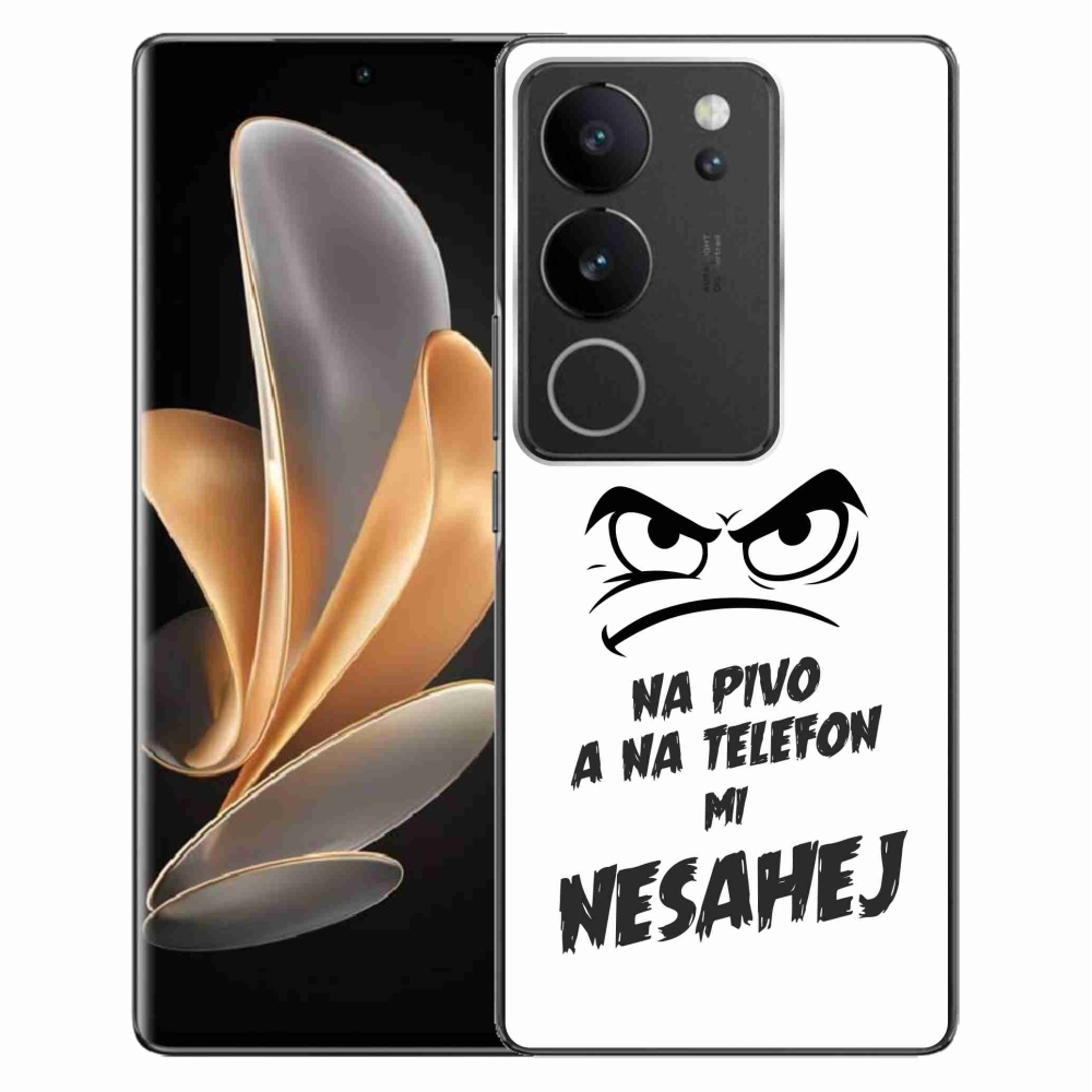 Gelový kryt mmCase na Vivo V29 5G - pivní motiv 2 bílé pozadí