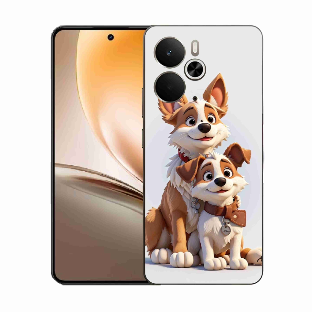 Gelový kryt mmCase na Realme 14 5G - kreslení psi