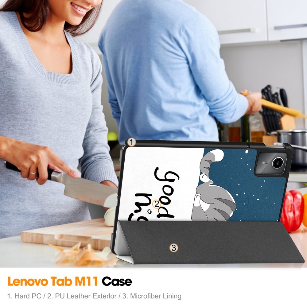 Print chytré zavírací pouzdro na Lenovo Tab M11/Tab K11 - kočka