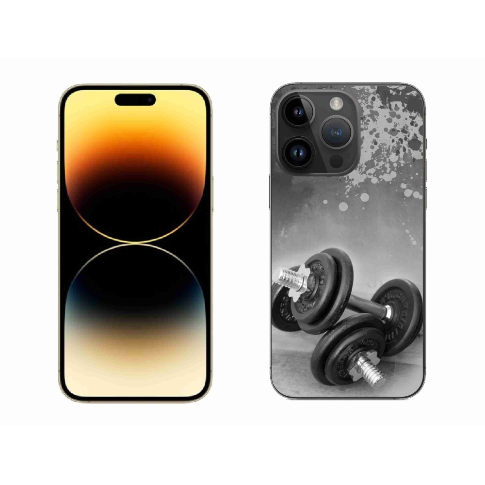 Gelový kryt mmCase na iPhone 14 Pro Max 6.7 - činky 1
