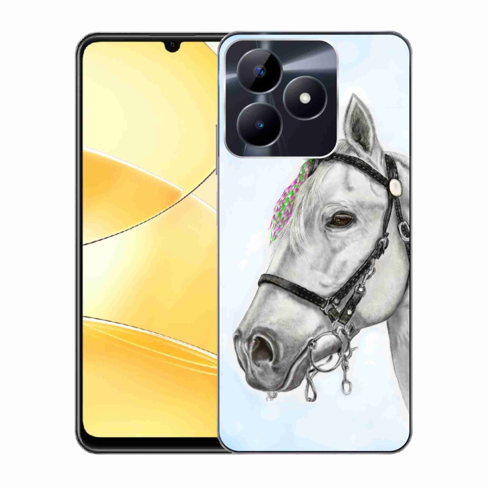 Gelový kryt mmCase na Realme C51/C53 - bílý kůň 1