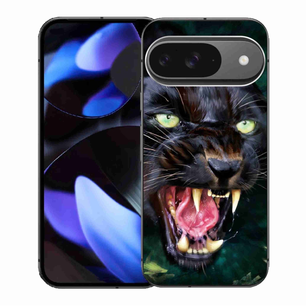Gelový kryt mmCase na Google Pixel 9/9 Pro - rozzuřený černý panter