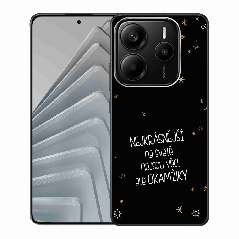 Gelový kryt mmCase na Xiaomi Redmi Note 14 5G - citát 4 černé pozadí