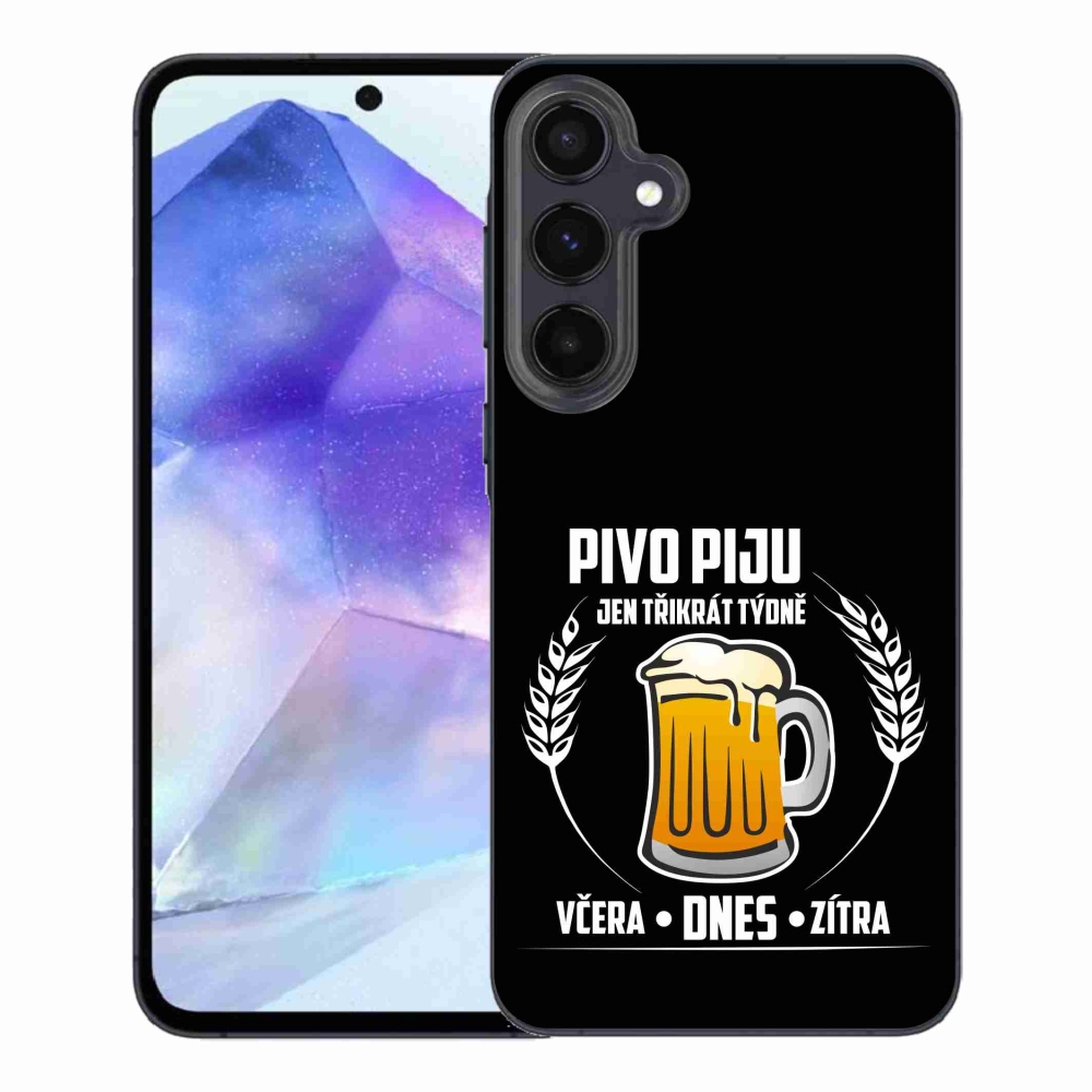 Gelový kryt mmCase na Samsung Galaxy A55 5G - pivní motiv černé pozadí