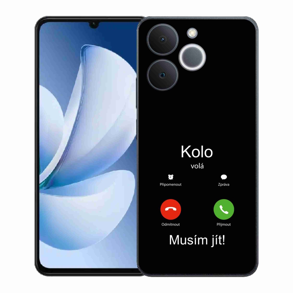 Gelový kryt mmCase na Realme Note 70T - kolo volá černé pozadí