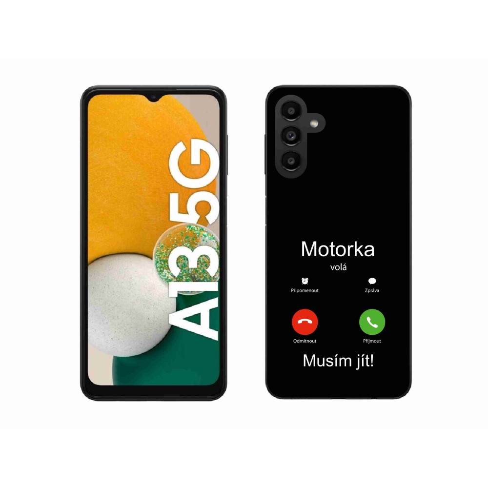 Gelový kryt mmCase na Samsung Galaxy A13 5G - motorka volá černé pozadí