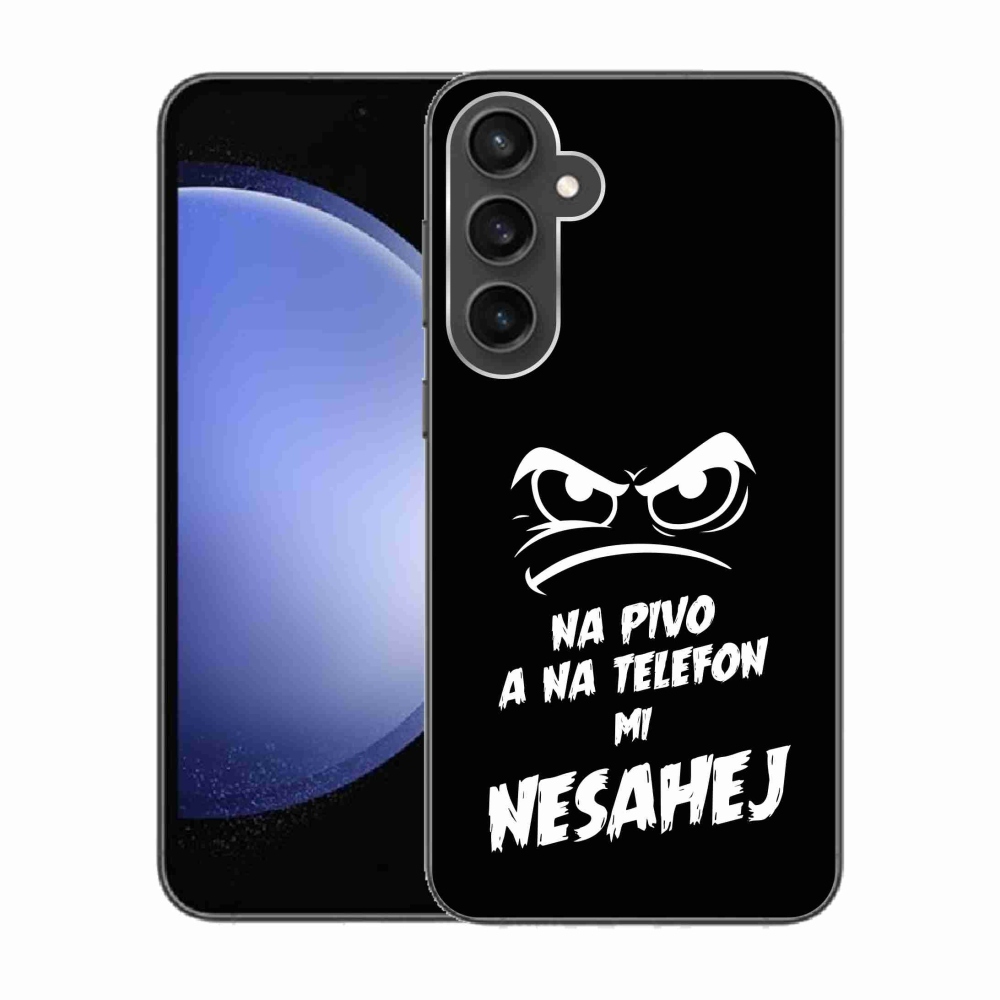 Gelový kryt mmCase na Samsung Galaxy S23 FE - pivní motiv 2 černé pozadí