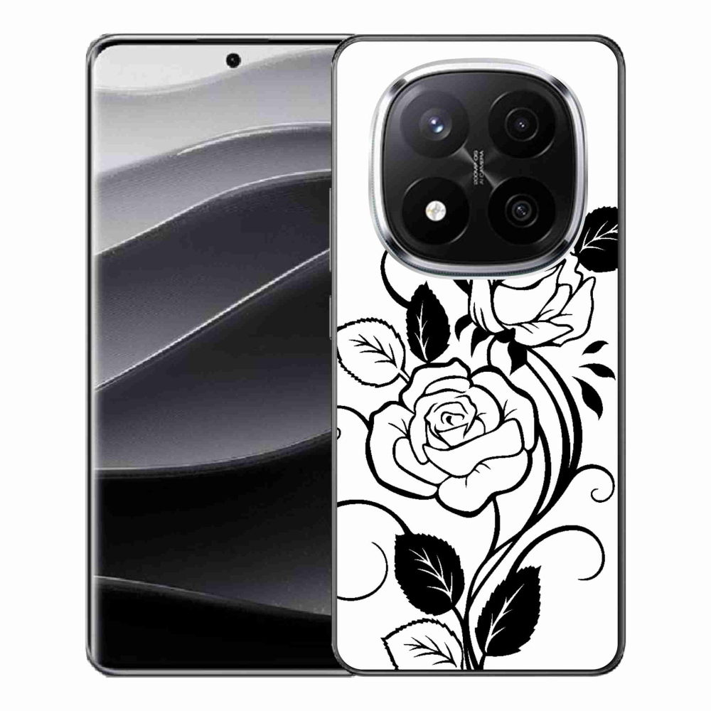 Gelový kryt mmCase na Xiaomi Redmi Note 14 Pro+ 5G - černobílá růže